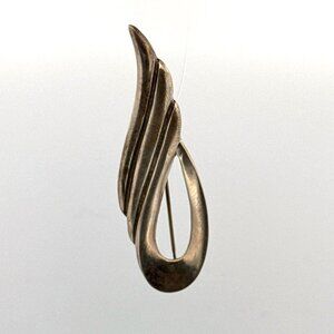 Estate Sterling Silver 925 Wing Shape Brooch Pin Signed SERRANO Vintage 8.8g